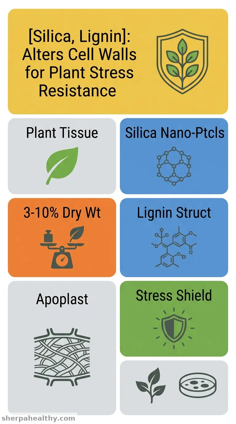Silica biomineralization in plants alters the structure of lignin.