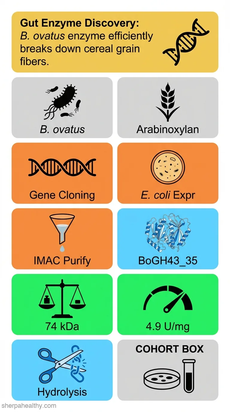 A novel bifunctional type I α-l-arabinofuranosidase of family 43 glycoside hydrolase (BoGH43_35) from Bacteroides ovatus with endo-β-1,4-xylanase activity.