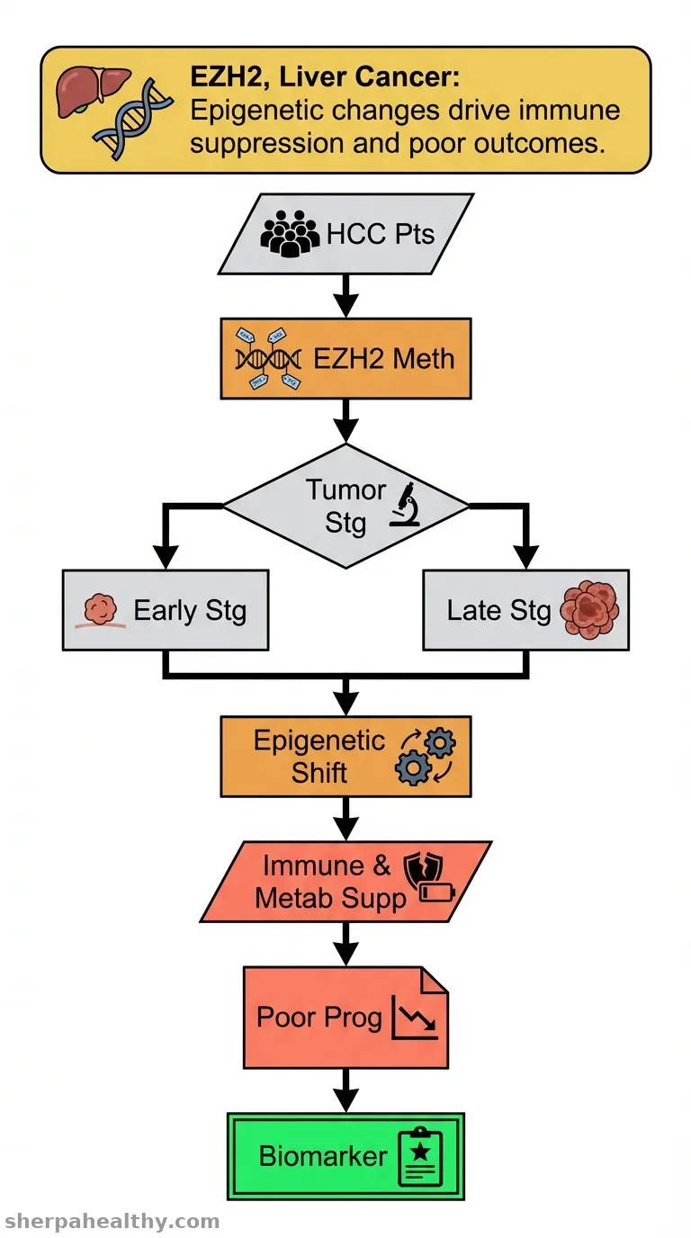 Stage-dependent EZH2 methylation correlates with immune polarization, metabolic suppression, and unfavorable outcomes in hepatocellular carcinoma.