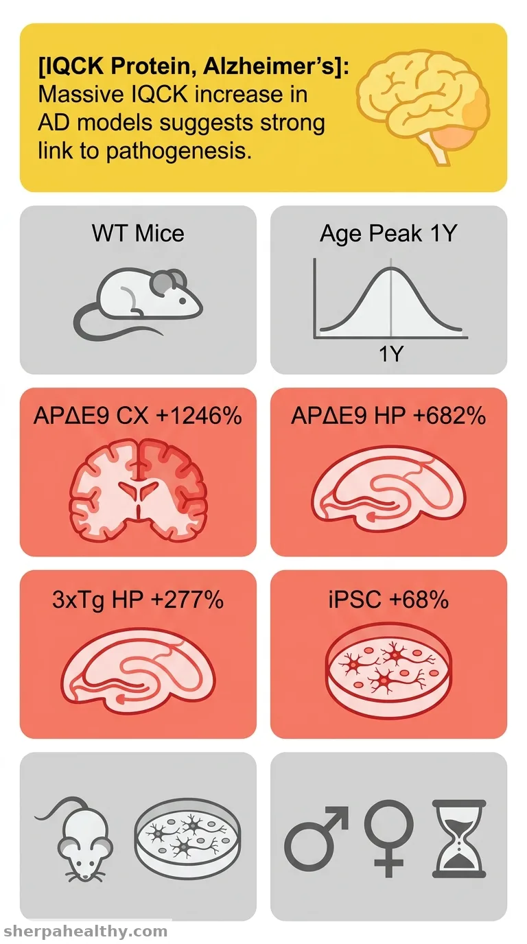 Robust Increase in IQCK Protein Expression in Mouse Models of Alzheimer's Disease and iPSC-Derived Neurons.