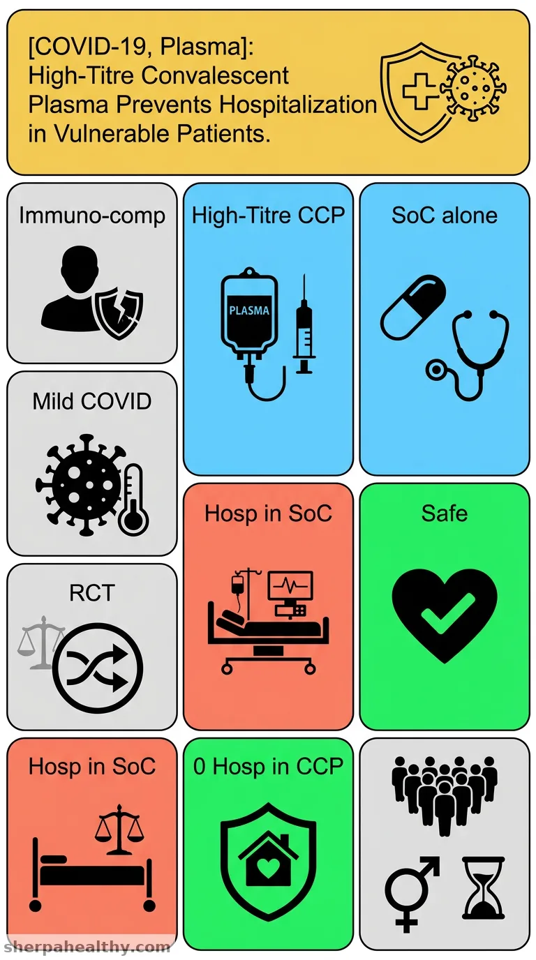 Early, very high-titre convalescent plasma therapy in clinically vulnerable individuals with mild COVID-19: an international, randomised, open-label trial.