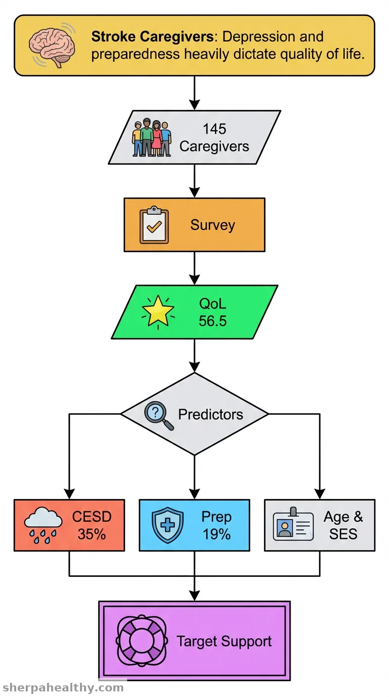 Caregiving preparedness and depression as key predictors of quality of life in primary stroke caregivers: a cross-sectional study in Taiwan.