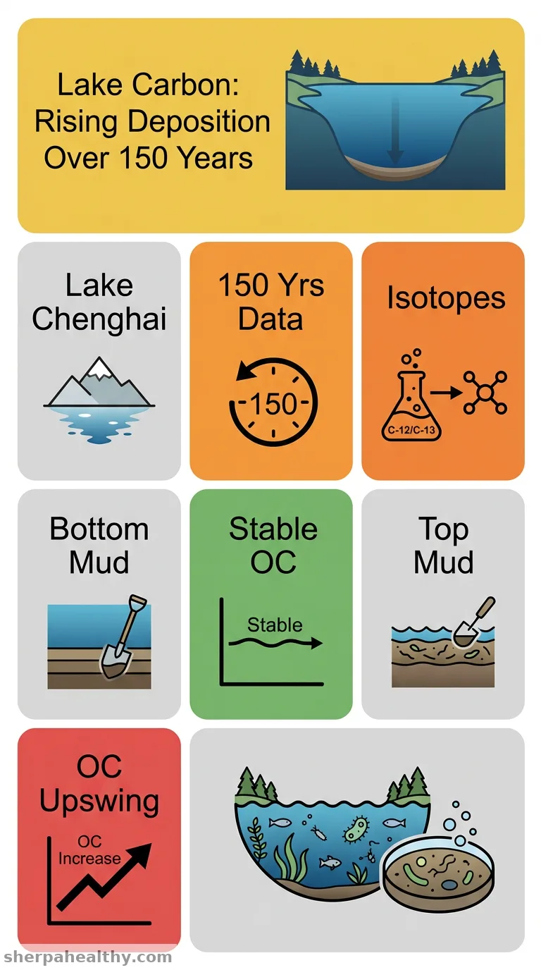Organic carbon deposition of a typical plateau deep lake across 150 years.