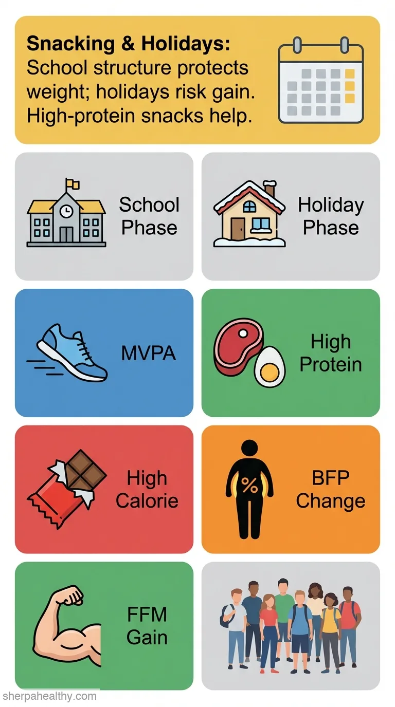 The impact of snacking habits and physical activity on body composition in overweight and obese adolescents: A longitudinal study differentiating home and school environments.