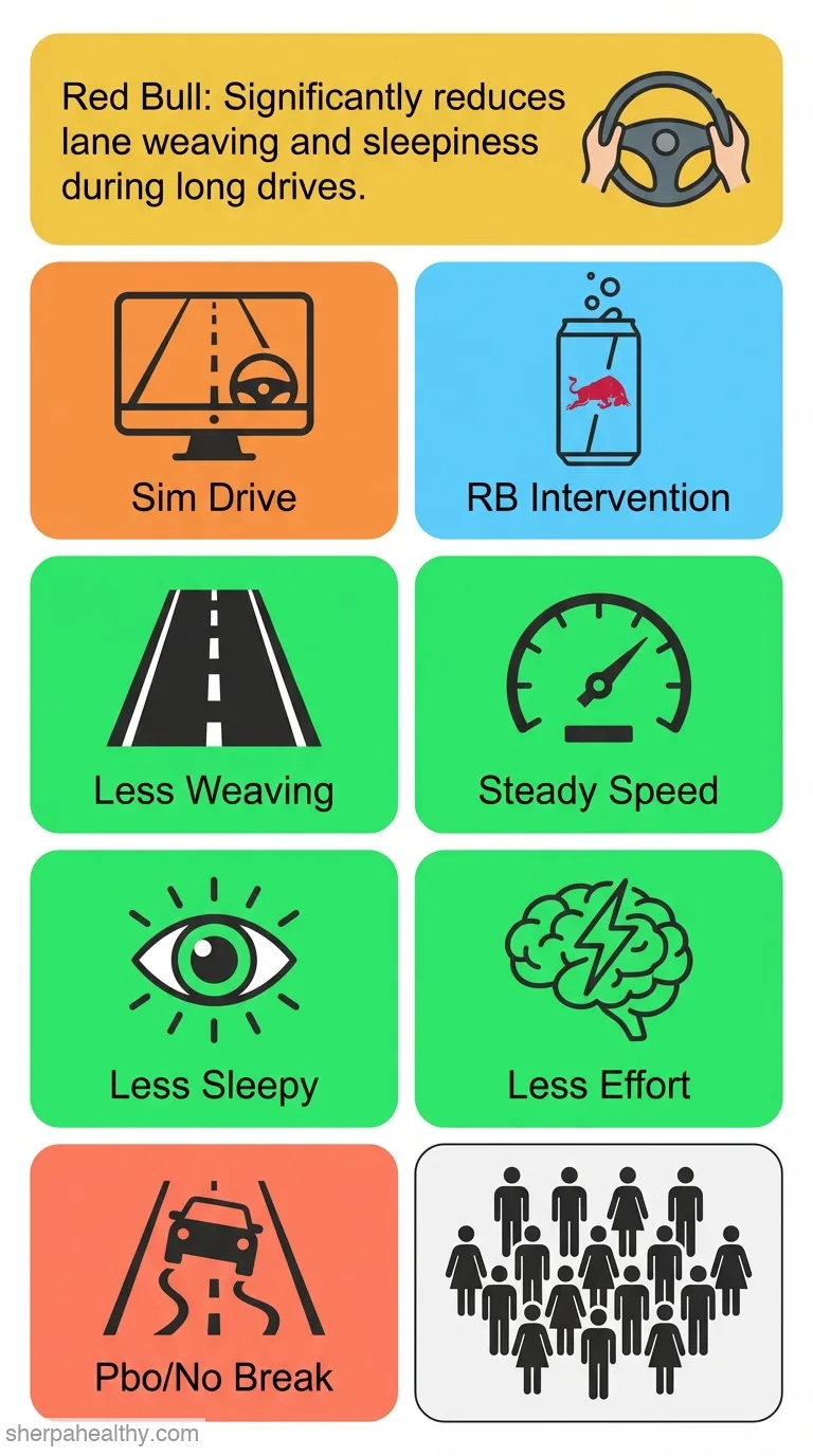 Positive effects of Red Bull® Energy Drink on driving performance during prolonged driving.