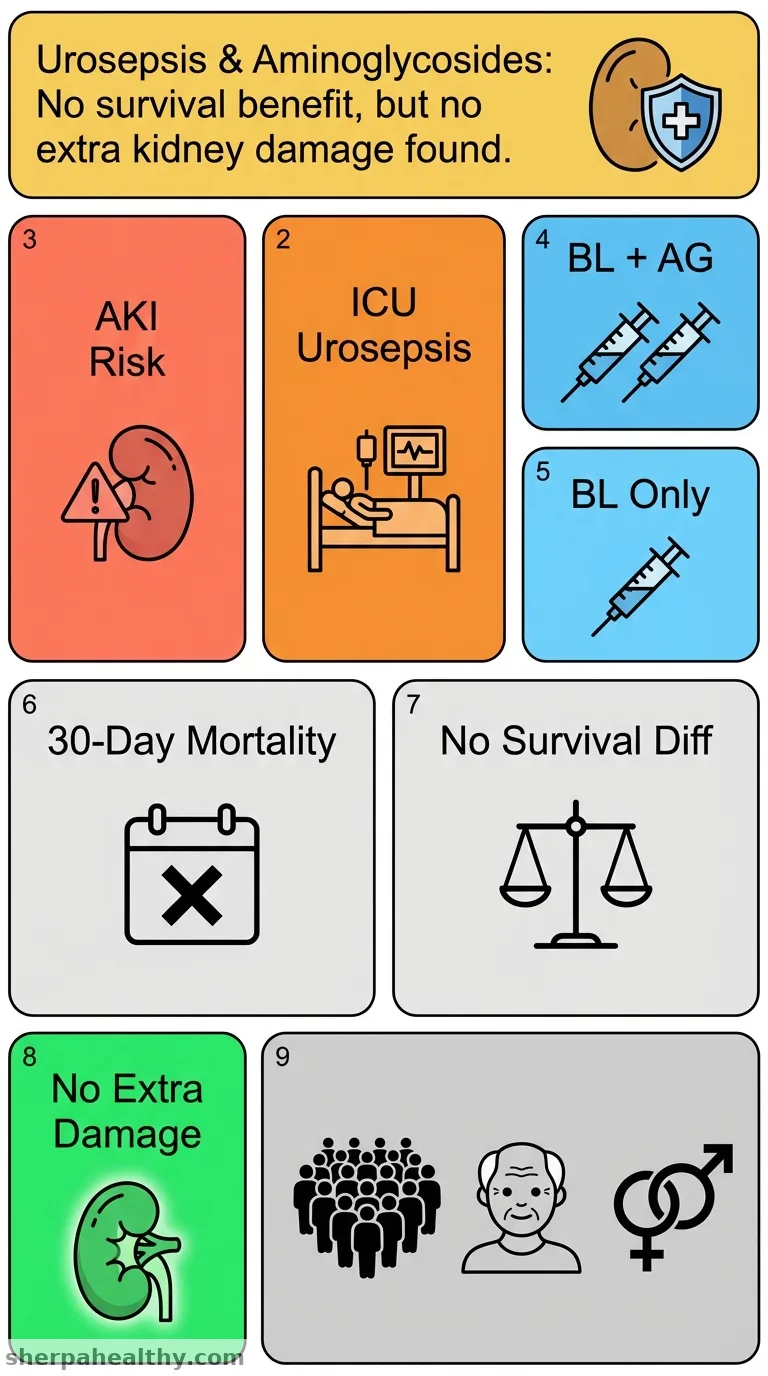 Impact of aminoglycosides on survival rate and renal outcomes in patients with urosepsis: a multicenter retrospective study.