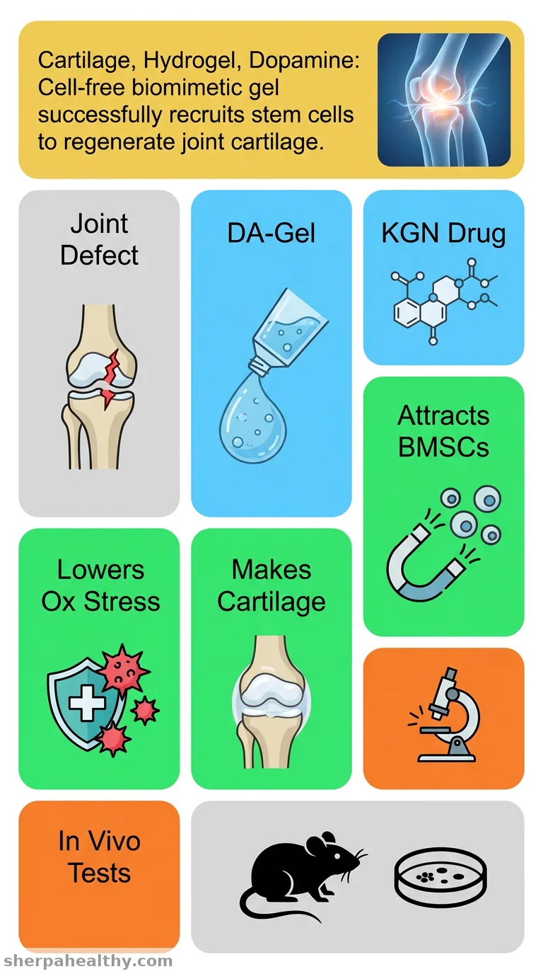 Dopamine-functionalized bioinspired pre-chondrogenic hydrogel for cell-free cartilage regeneration.