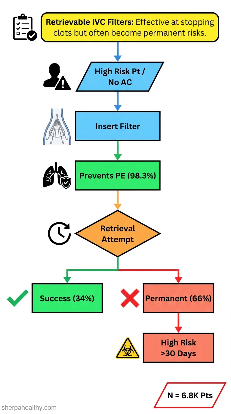 Systematic review of the use of retrievable inferior vena cava filters.