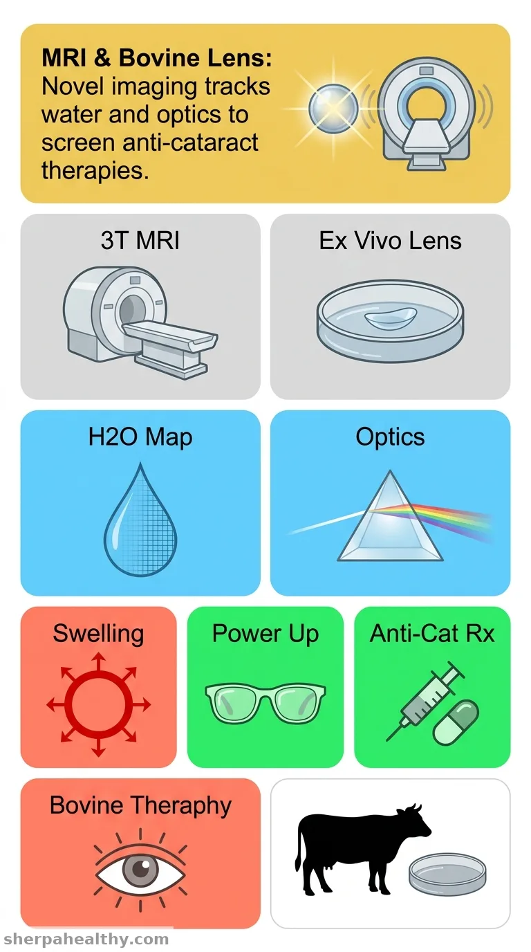 Development of a multi-parametric MRI platform to evaluate steady-state water content and optical properties in multiple ex vivo bovine lens.