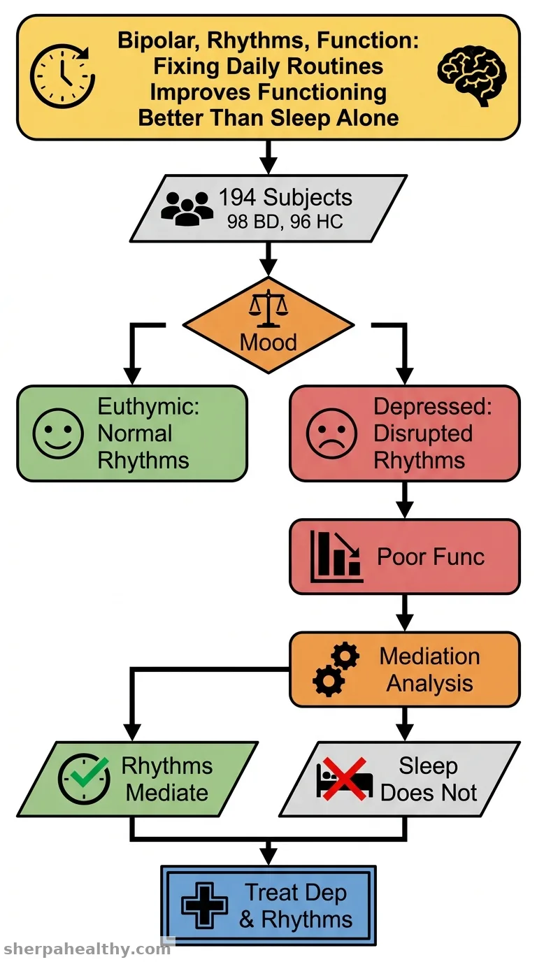 The impact of biological rhythms and sleep quality on the link between depression and functionality in bipolar disorder.