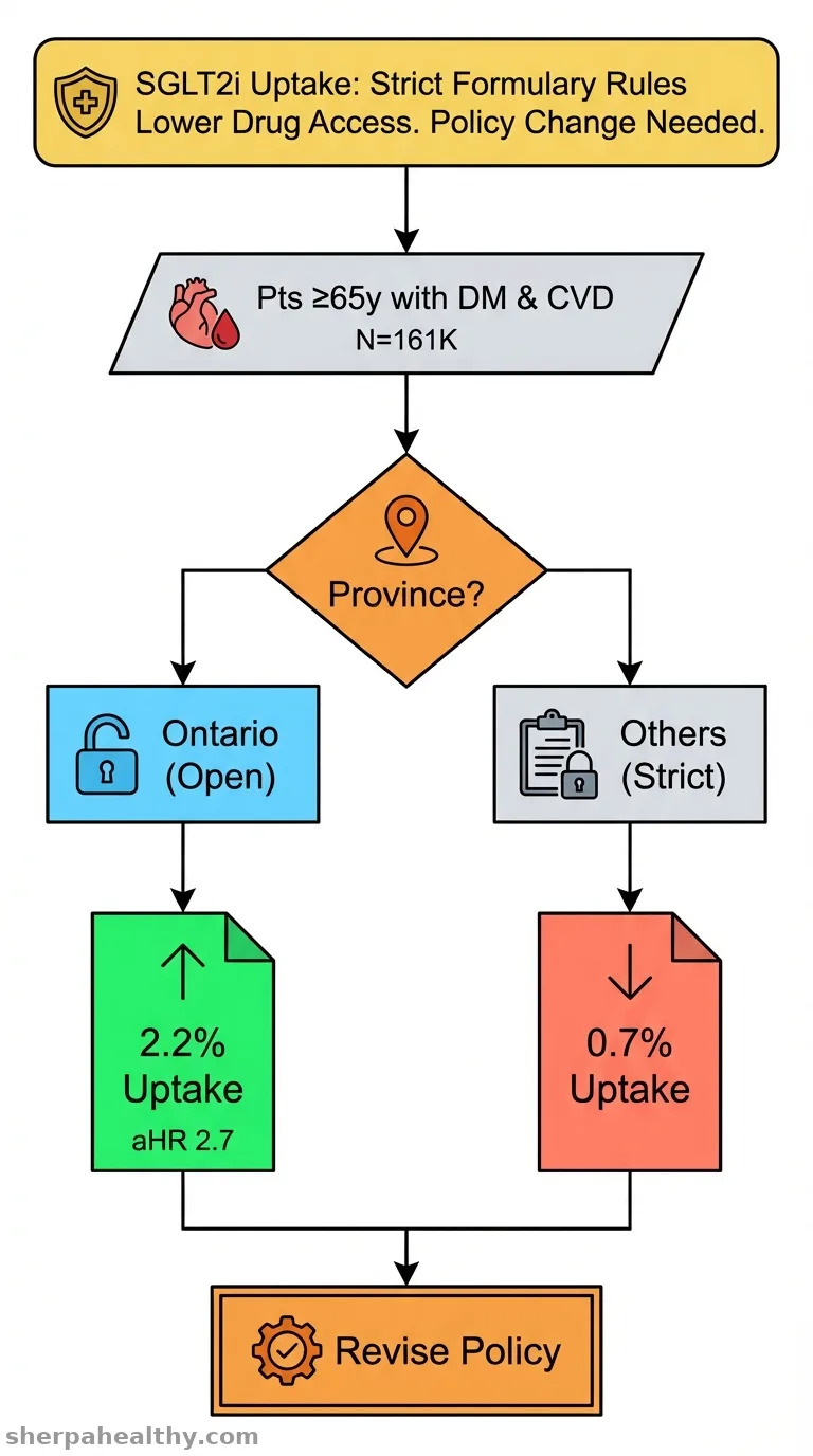 Do Provincial Formulary Restrictions Explain Differential Uptake of Sodium-Glucose Cotransporter-2 Inhibitors in Adults With Diabetes and Cardiovascular Disease in Canada? A Retrospective Cohort Study of Pharmacy Claims.