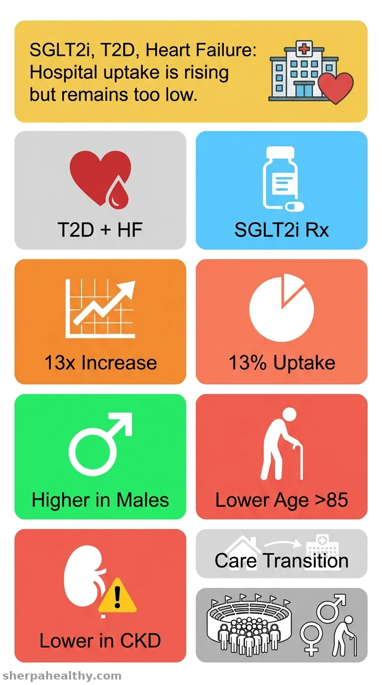 Trends in use of sodium-glucose cotransporter 2 inhibitors among people with type 2 diabetes following hospitalisation with heart failure: A population-based study.