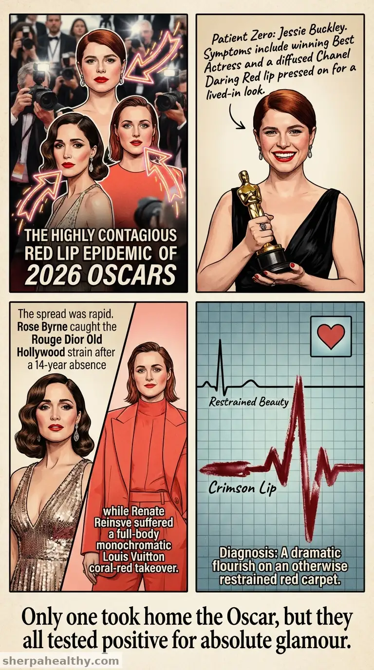 Jessie Buckley, Renate Reinsve and Rose Byrne All Sported Red Lips at the 2026 Oscars: Here Are the Exact Products They Used