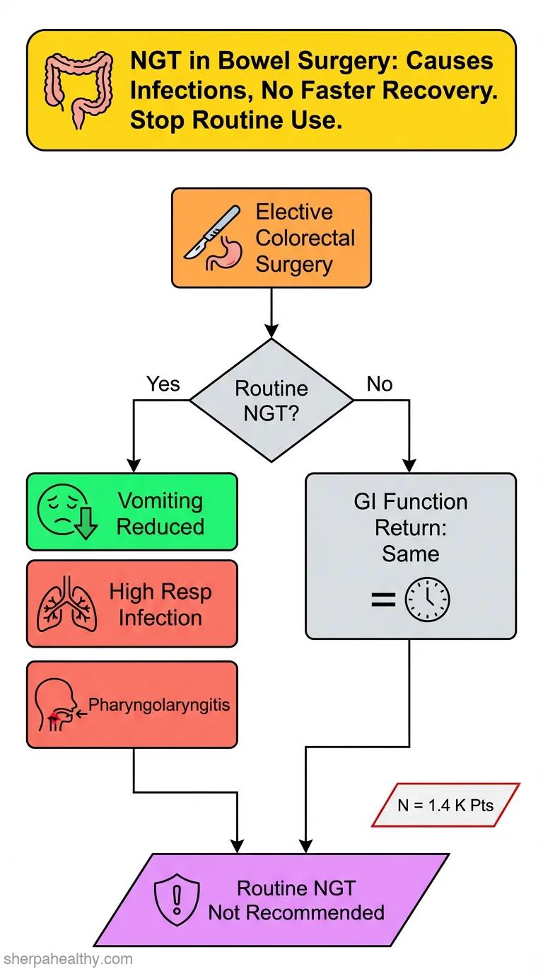 The role of nasogastric tube in decompression after elective colon and rectum surgery: a meta-analysis.