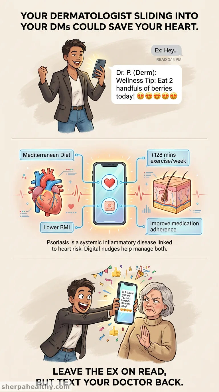 Text message nudges improved heart-healthy behaviors among people with psoriasis