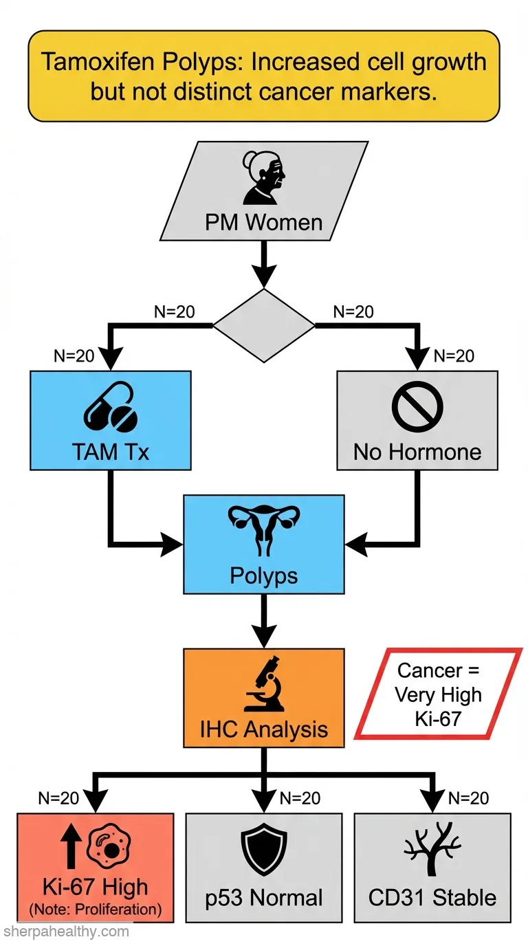 Expression of p53, Ki-67, and CD31 proteins in endometrial polyps of postmenopausal women treated with tamoxifen.