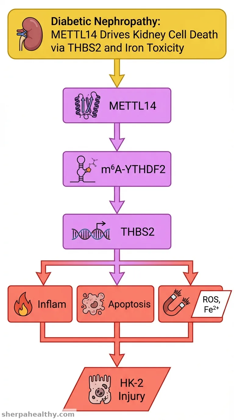 METTL14 Promotes HK-2 Cell Injury in Diabetic Nephropathy Through the Regulation of THBS2 Expression in an m6A-YTHDF2-Dependent Manner.