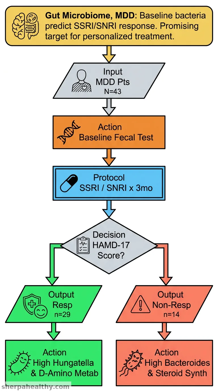Metagenomic analysis of the gut microbiota in major depressive disorder with different antidepressant efficacy: A prospective cohort study.