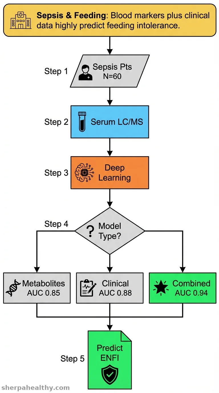 Metabolomic biomarkers enhance prediction of feeding intolerance in ICU septic patients.