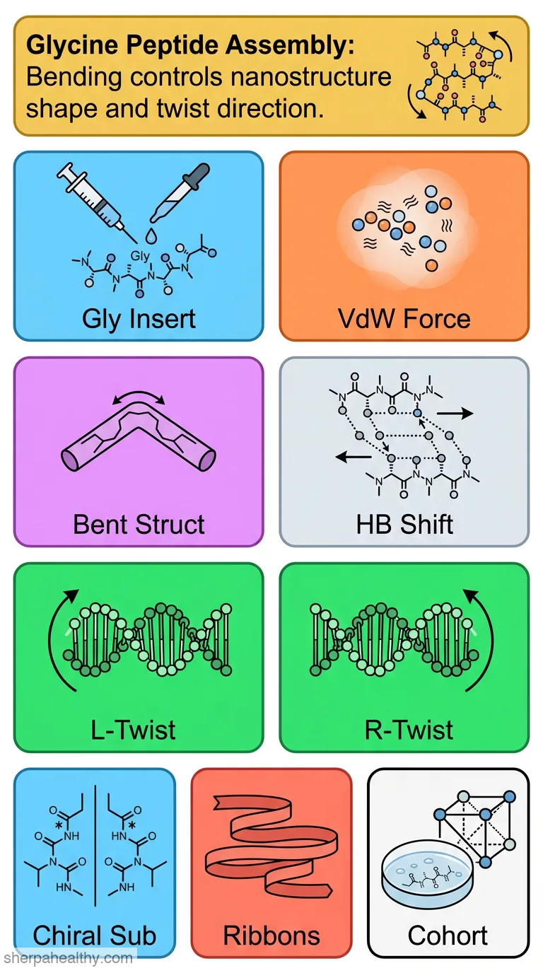 How Do Glycine-Induced Bent Structures Influence Hierarchical Nanostructuring and Suprastructural Handedness in Short Peptide Assembly?