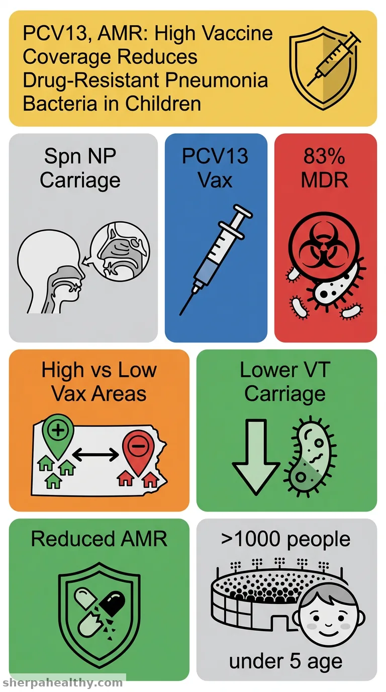 Different patterns of antimicrobial non-susceptibility of the nasopharyngeal carriage of Streptococcus pneumoniae in areas with high and low levels of PCV13 coverage.