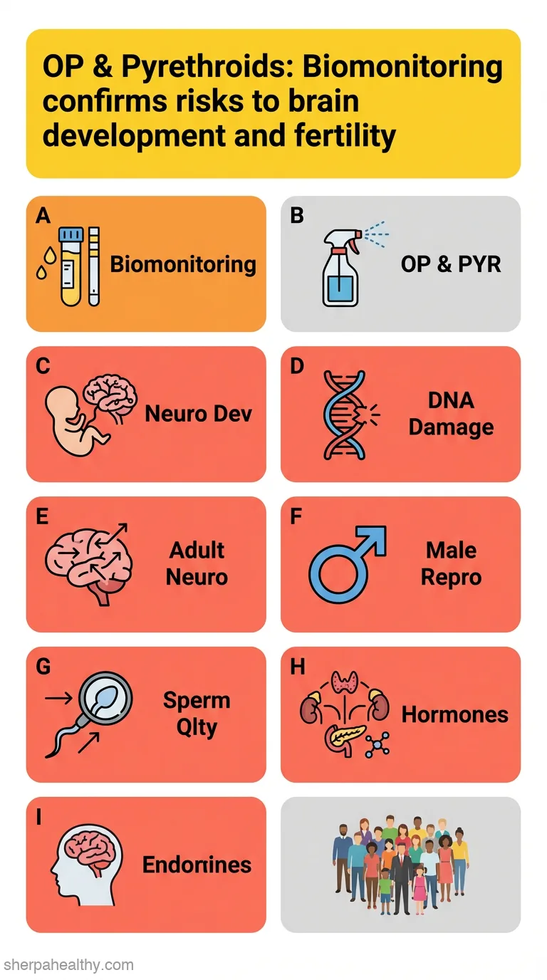 Systematic review of biomonitoring studies to determine the association between exposure to organophosphorus and pyrethroid insecticides and human health outcomes.