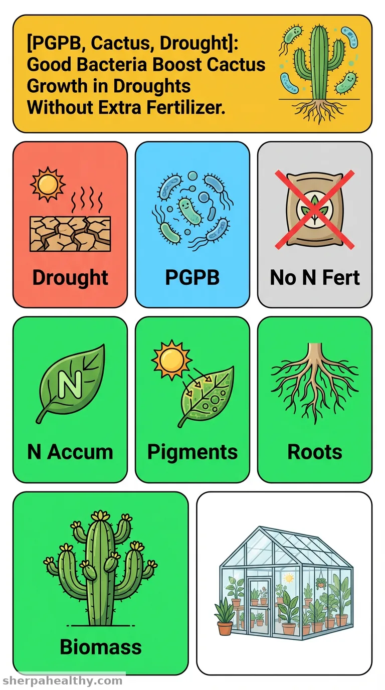 Plant growth-promoting bacteria modulate metabolism and nitrogen accumulation to counteract drought damage in cactus pear plants.