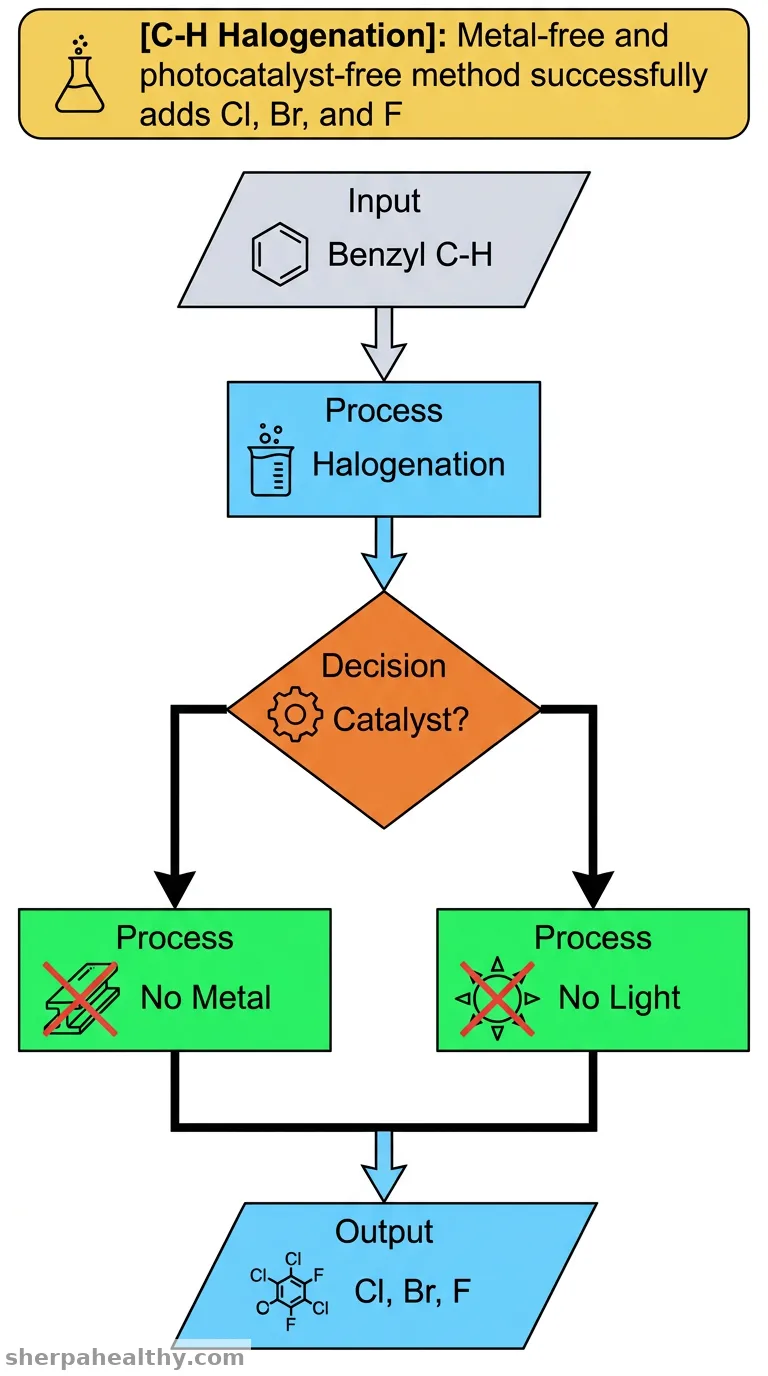 Metal- and photocatalyst-free benzylic C-H halogenation