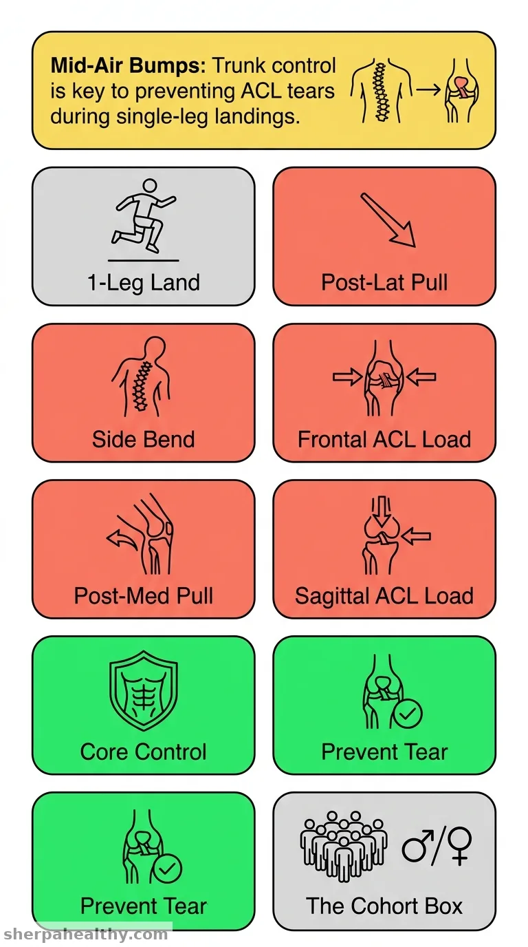 Influence of combined posterior and medial-lateral mid-air trunk perturbations on knee biomechanics during single-leg landing.
