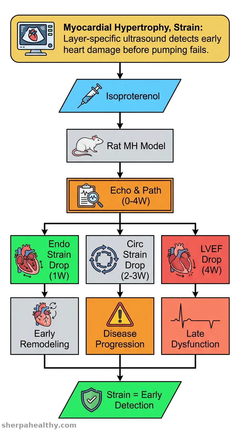 Assessment of left ventricular systolic function and pathological changes using layer-specific strain in rats with myocardial hypertrophy at various disease stages.