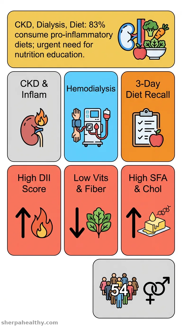 Assessment of dietary inflammatory index (DII) in a group of patients with chronic kidney disease undergoing hemodialysis treatment.