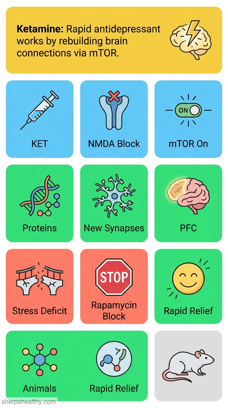 mTOR-dependent synapse formation underlies the rapid antidepressant effects of NMDA antagonists.