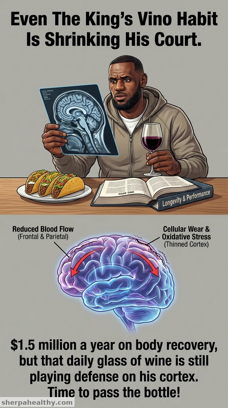Even light drinking combined with aging is linked to reduced brain blood flow and thinner tissue