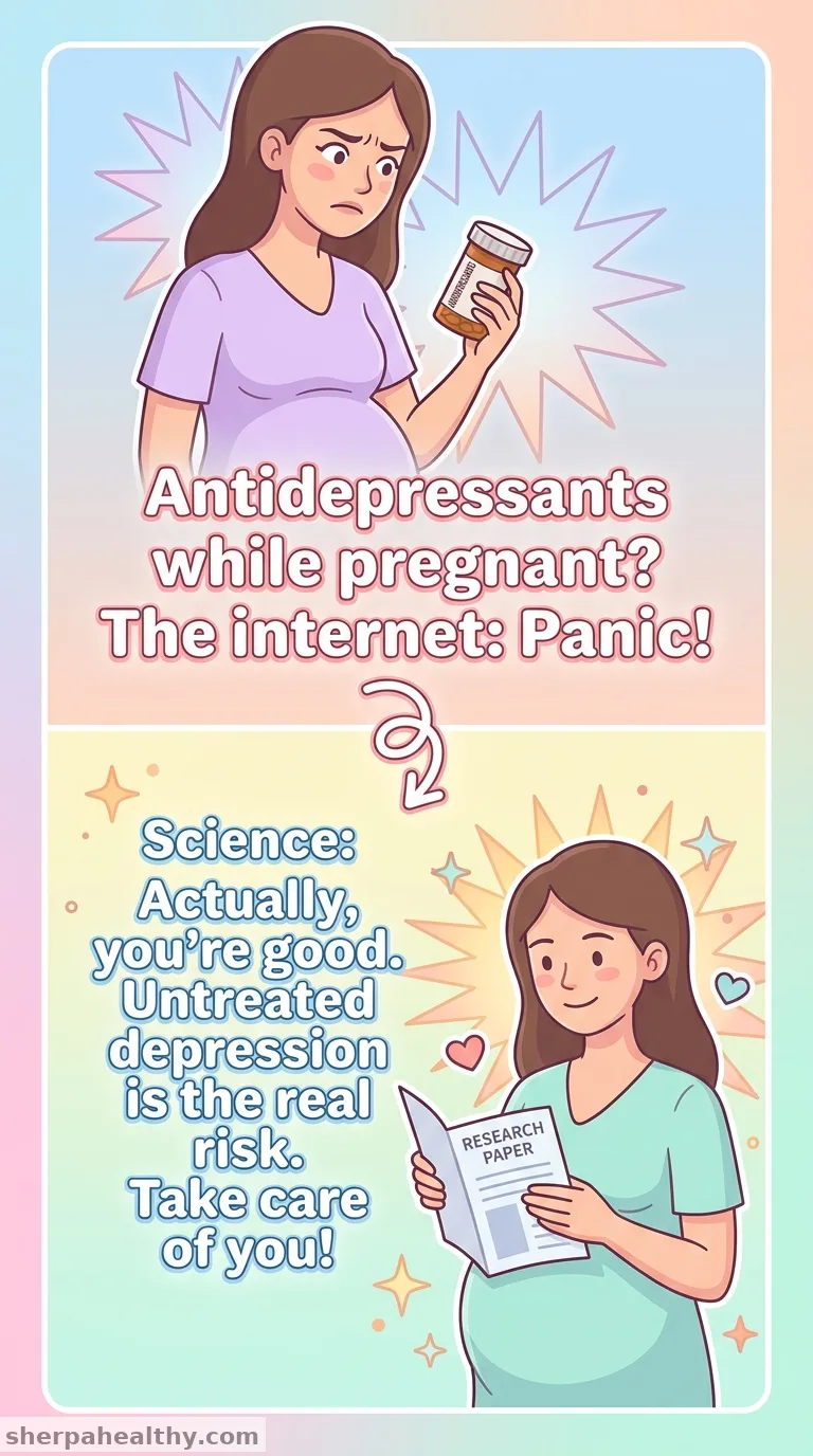 Taking antidepressants during pregnancy has little to no link to ADHD, autism