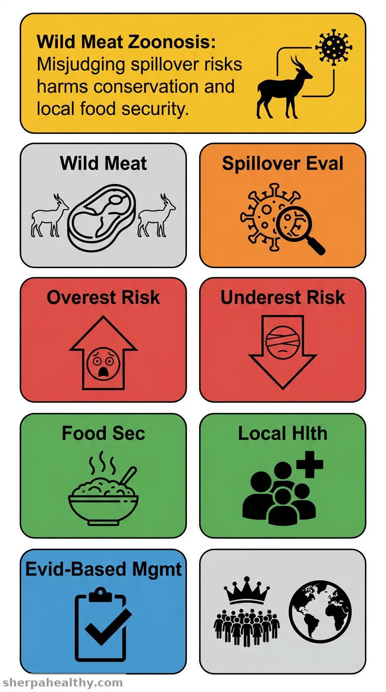 Challenges in understanding and communicating the risk of zoonotic disease spillover from wild animal meat.