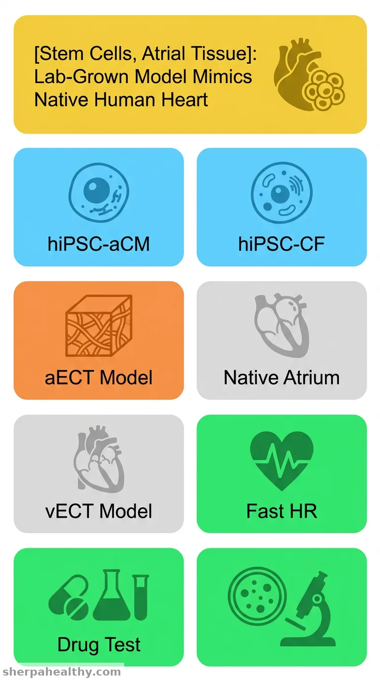 Stem cell-derived heterocellular atrial engineered cardiac tissue with comparisons to native human atrial myocardium.