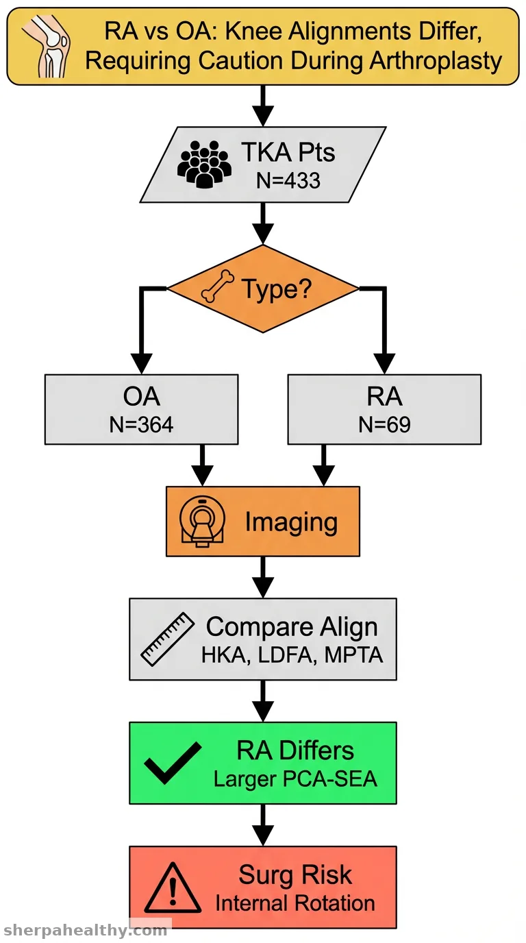 A comparison of coronal plane and rotational alignments of the knees between rheumatoid arthritis and osteoarthritis: A retrospective cohort study.