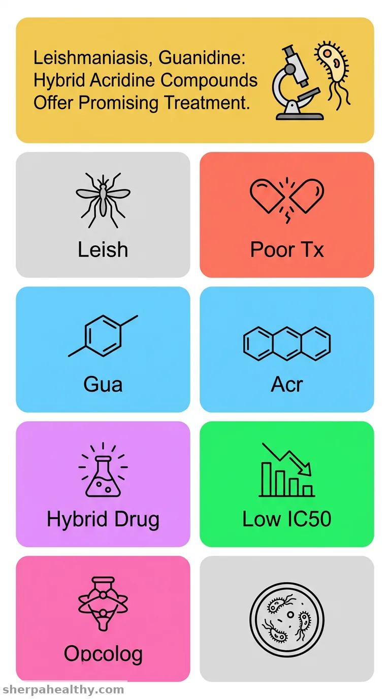 Study of the antileishmanial activity of novel guanidine and hybrid acridine - guanidine compounds.