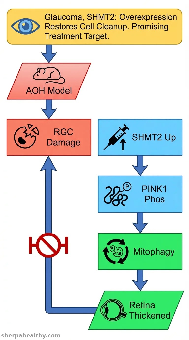 SHMT2 overexpression improves glaucoma by enhancing mitophagy in retinal ganglion cells through promoting the phospho of PINK1.