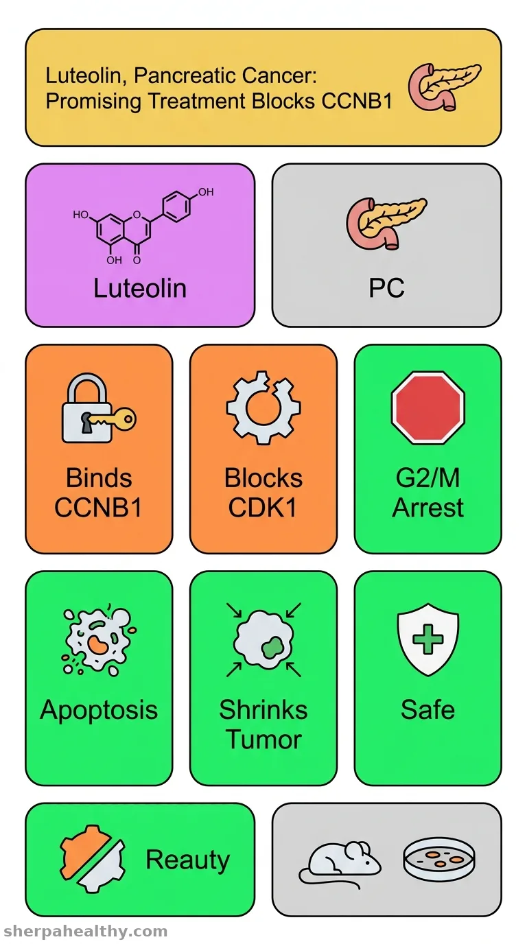 The mechanism of luteolin suppressing pancreatic cancer (PC) via cyclin B1 (CCNB1)-mediated signalling.