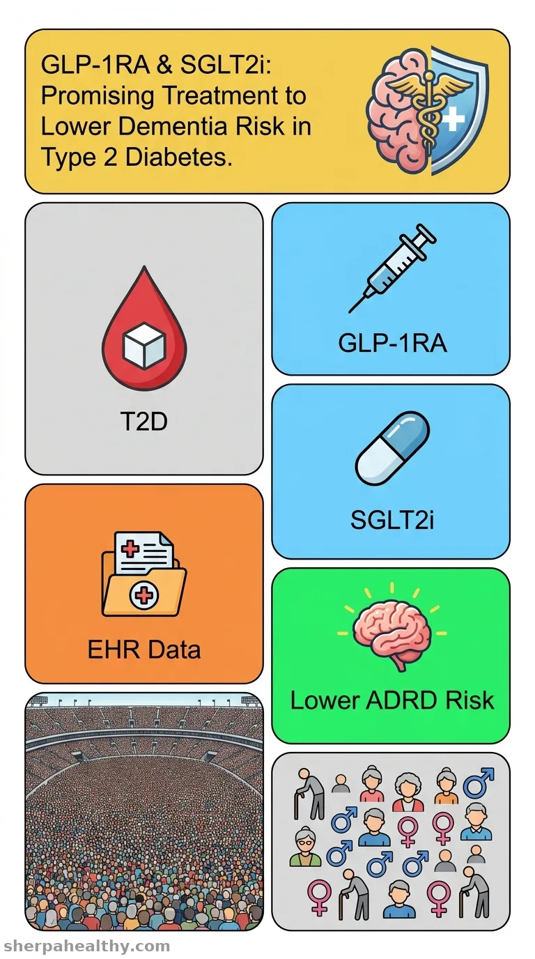 GLP-1RA and SGLT2i Medications for Type 2 Diabetes and Alzheimer Disease and Related Dementias.