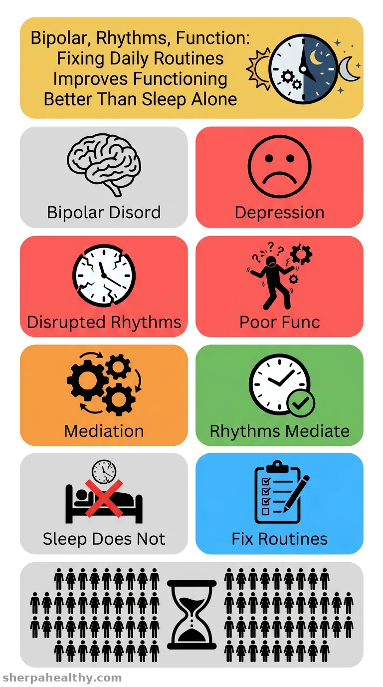 The impact of biological rhythms and sleep quality on the link between depression and functionality in bipolar disorder.