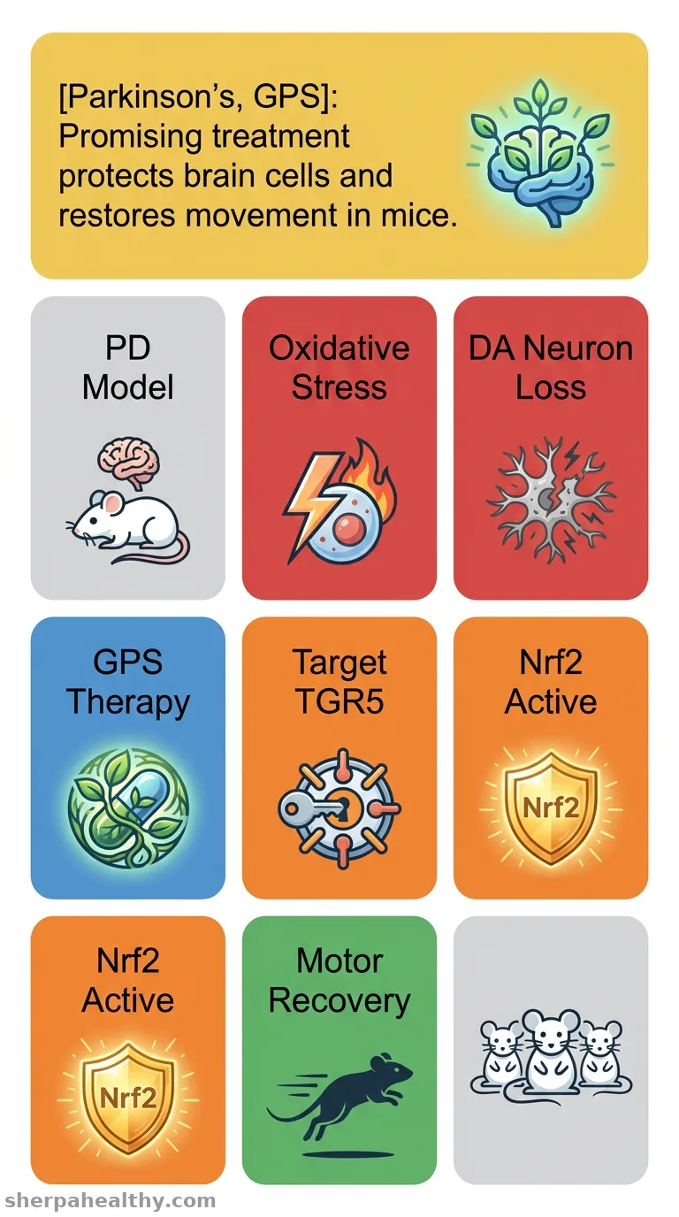 Targeting the bile acid receptor TGR5 with Gentiopicroside to activate Nrf2 antioxidant signaling and mitigate Parkinson's disease in an MPTP mouse model.