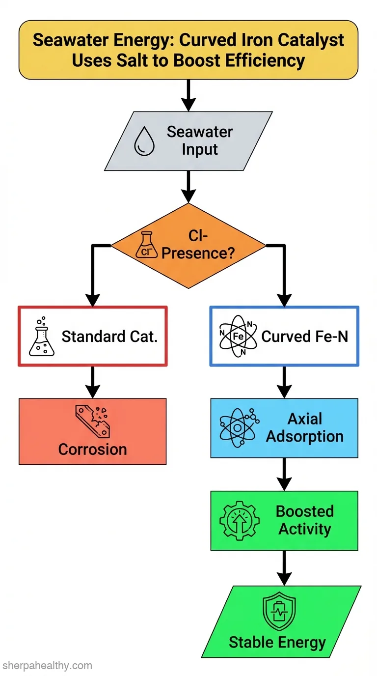 Turn the Harm into A Benefit: Axial Cl Adsorption on Curved Fe-N