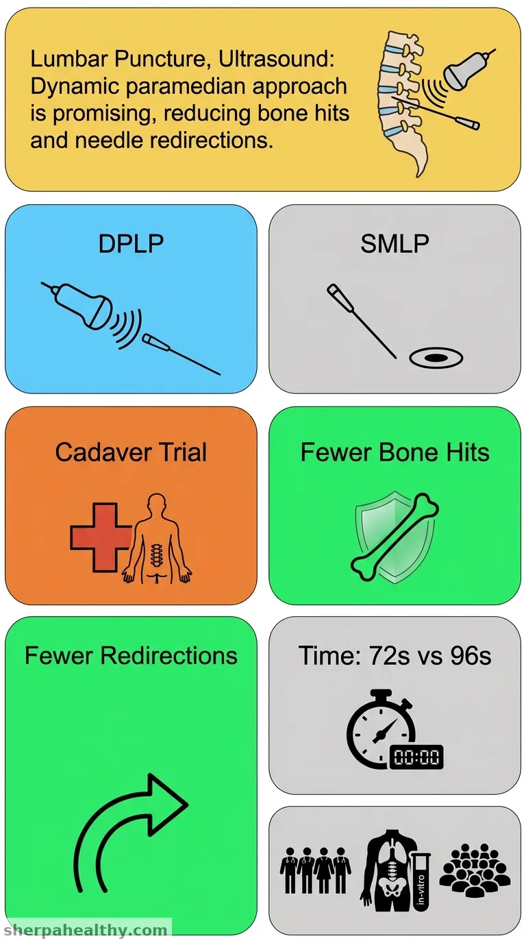 A randomized controlled trial comparing static ultrasound guided lumbar puncture to the dynamic paramedian approach.