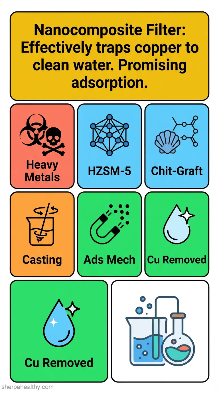 Fabrication of a chitosan-grafted-4‑vinylpyridine/thiol-amine-HZSM-5 nanocomposite via casting method in adsorption of heavy cations from water systems: an evaluation of adsorption mechanism.
