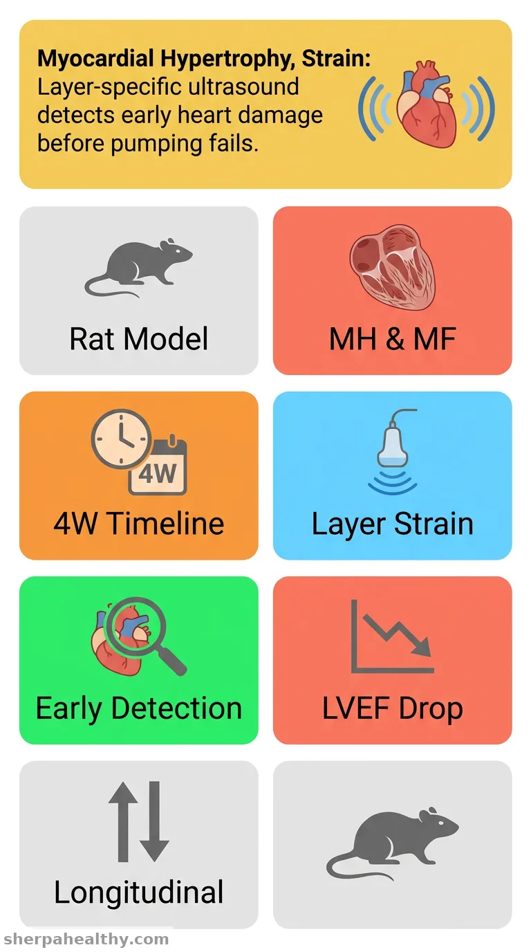 Assessment of left ventricular systolic function and pathological changes using layer-specific strain in rats with myocardial hypertrophy at various disease stages.