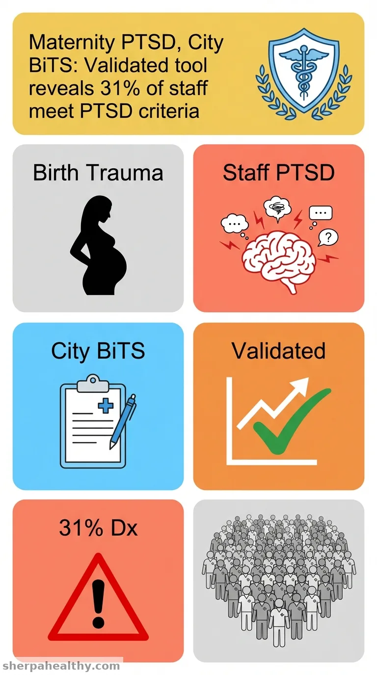 Validation of the City Birth Trauma Scale to assess post-traumatic stress symptoms in maternity staff.