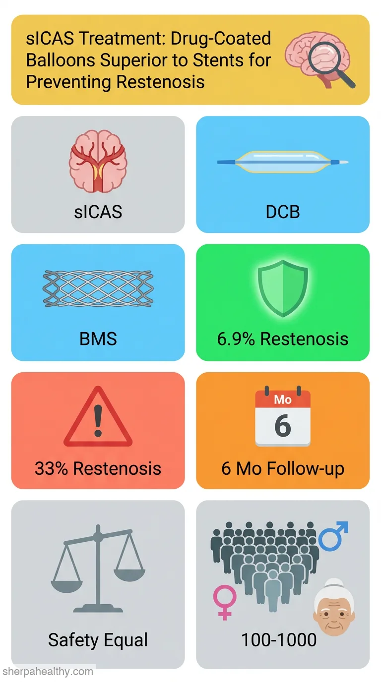 Comparison of drug-coated balloon with bare-metal stent in patients with symptomatic intracranial atherosclerotic stenosis: the AcoArt sICAS randomized clinical trial.