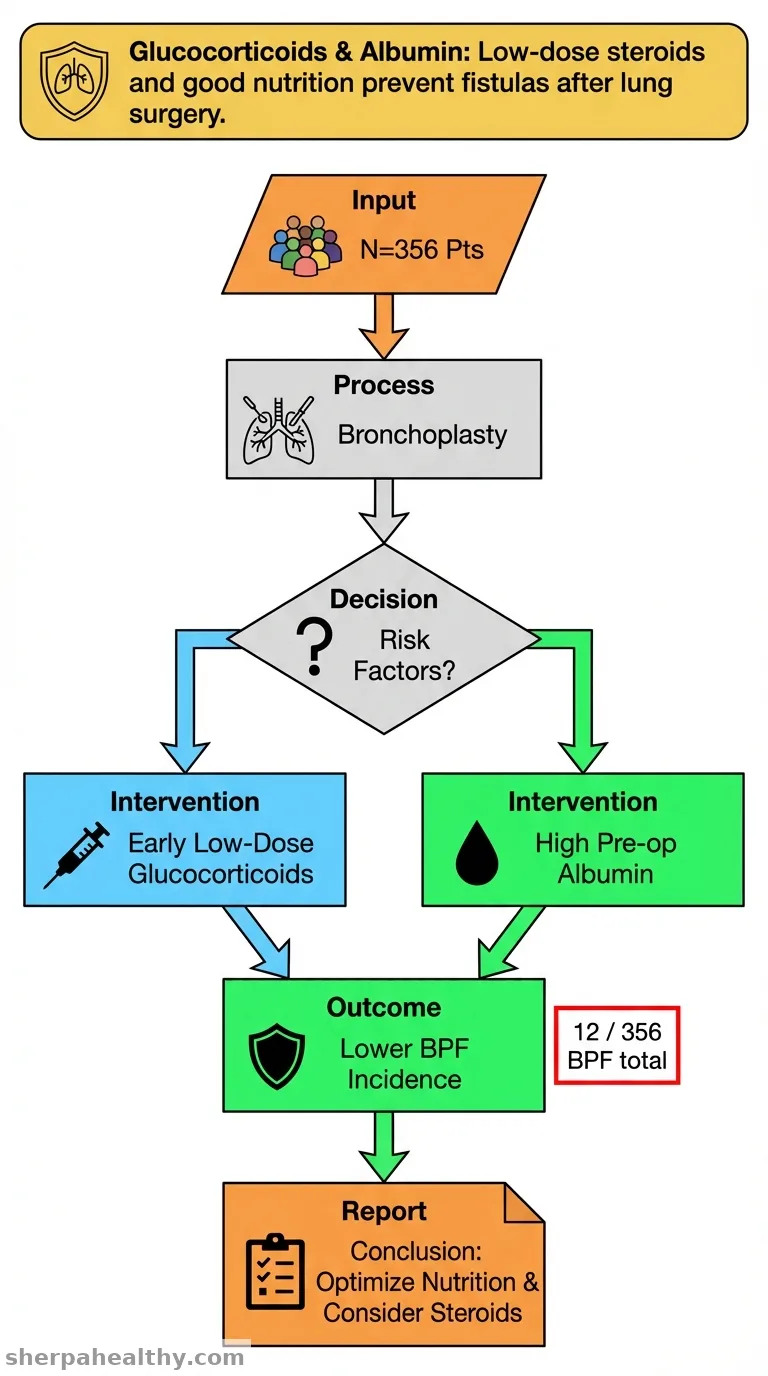 The role of low-dose glucocorticoids in preventing bronchopleural fistula after bronchoplasty: a retrospective study.